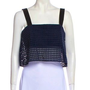 3.1 Phillip Lim eyelet Navy Crop Top Medium